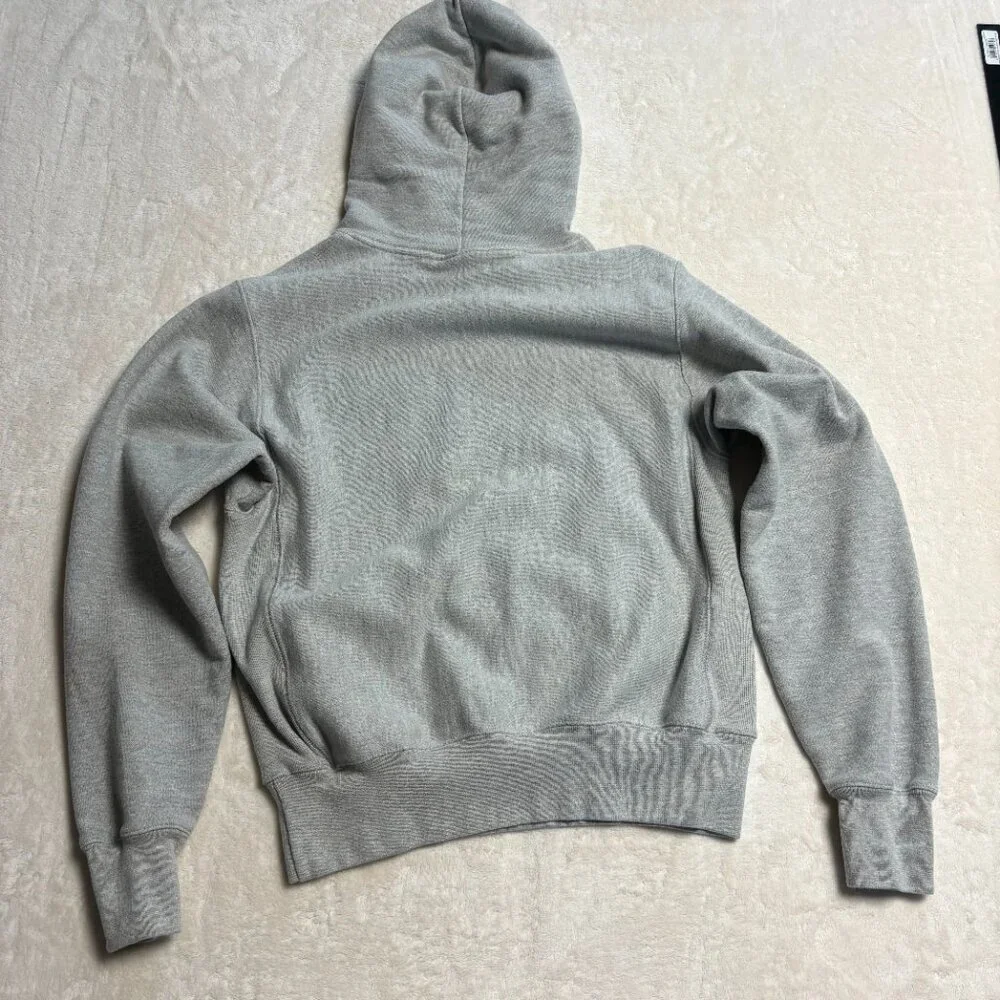 Champion Mens Reverse Weave Hoodie Small‎ Pullover Grey with Gold Lettering